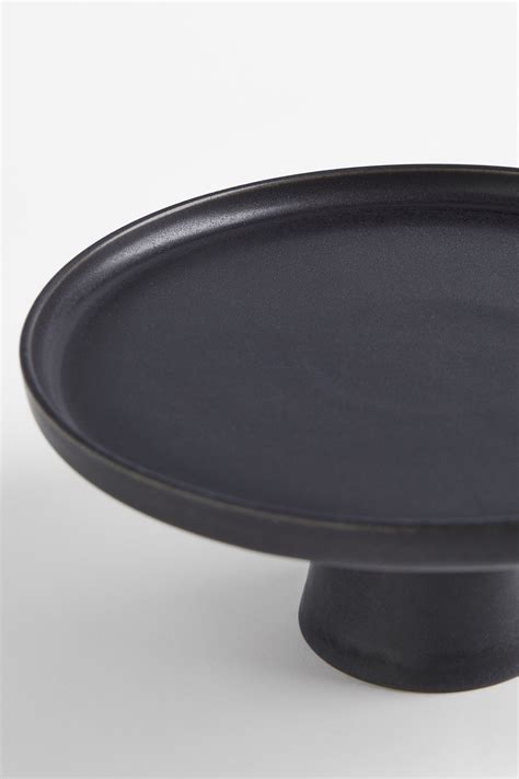 Stoneware cake stand - Dark grey - Home All | H&M IN