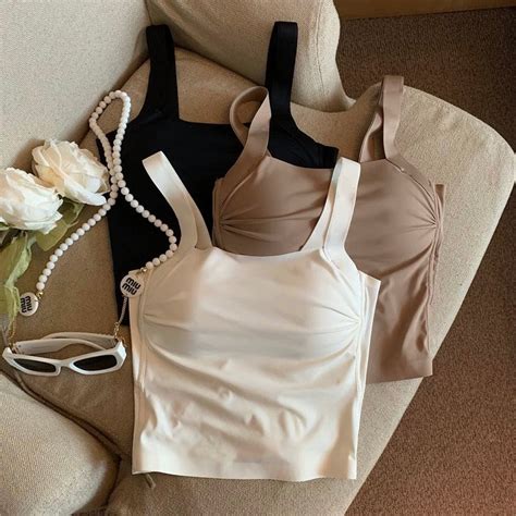Buy Mimi Seamless Tank Tops with Inbuilt Bra Online in India on a la mode