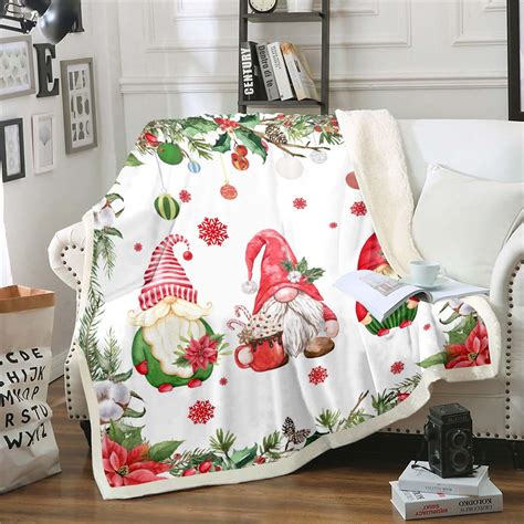 Christmas Santa Gnome Throw Blanket For Bed Couch Xmas Santa Claus ...