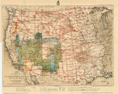 1880 Progress Map of the U.S. Geographical Surveys West of the 100th ...
