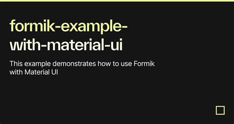Material UI Formik Error Display 的图像结果