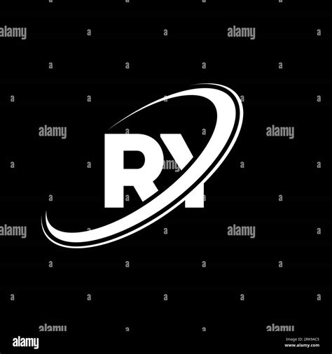 RY R Y letter logo design. Initial letter RY linked circle uppercase monogram logo red and blue ...
