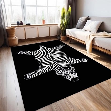 Zebra Cowhide Design Rug, Zebra Print Rug, Cowhide Design Rug, Genuine ...