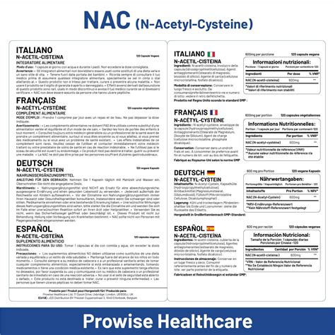 PH PROWISE Healthcare NAC N-Acetyl-Cysteine 600mg - 120 Capsules, UK ...