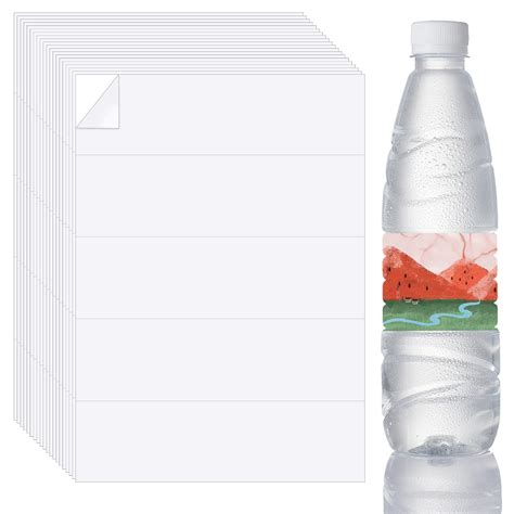 60 Pieces Blank Water Bottle Label Stickers Self Adhesive Wraparound ...