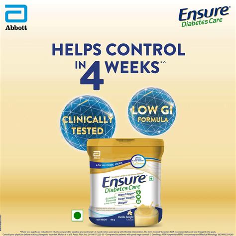 Buy ENSURE DIABETES CARE VANILLA DIABETES CARE POWDER JAR OF 400 G ...