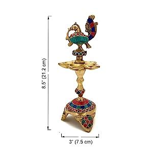 Buy Two Moustaches Gemstone Work Peacock Over Ethnic Carved Legs Five ...
