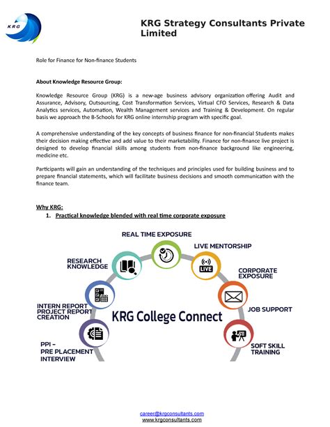 JD for KRG Live project for Non Finance Students final August 22 - Role ...