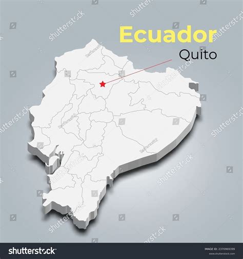 Mapa 3d de Ecuador con fronteras: vector de stock (libre de regalías ...