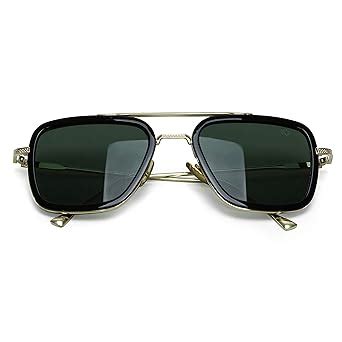 Buy Ohio Unisex Square UV400 Protection Anti Reflective SS Metal ...