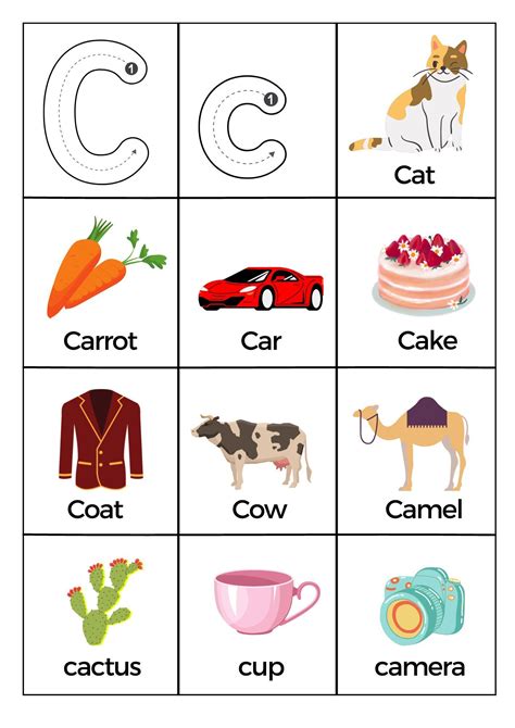 What Starts with Letter C Words Worksheets Printable PDF | Letter c ...