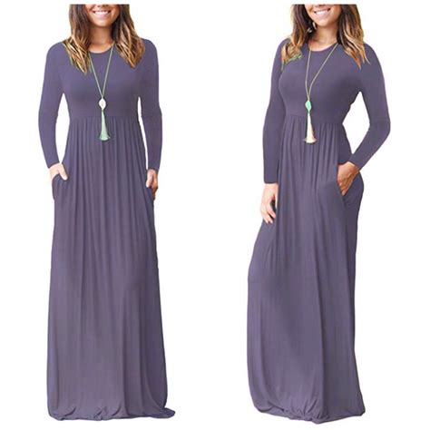 Long casual maxi dress with pockets us sizes 0 20 xl us 16 18 navy blue ...