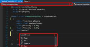 IntelliSense Unity 的图像结果