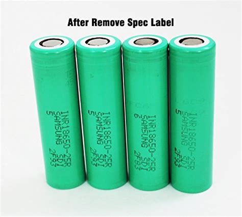 Buy 4 INR18650-25R 18650 Samsung Cells 2500mAh 3.7v Rechargeable Flat ...