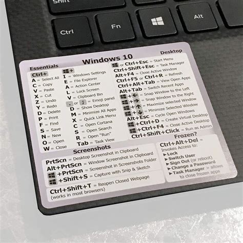 Synerlogic Electronics Windows 10 Keyboard Shortcut Sticker - White ...