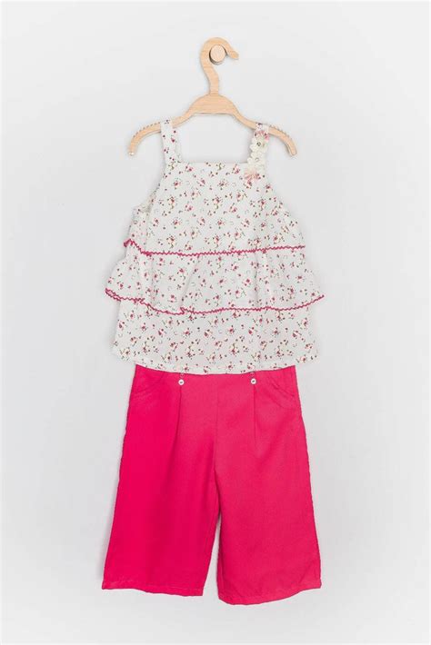 Buy Girls Regular Culottes Top Set | Peppermint