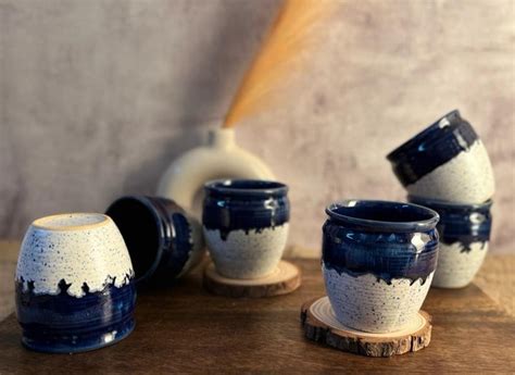 Blue Shade Antique Ceramic Kulhad (Set of Six)