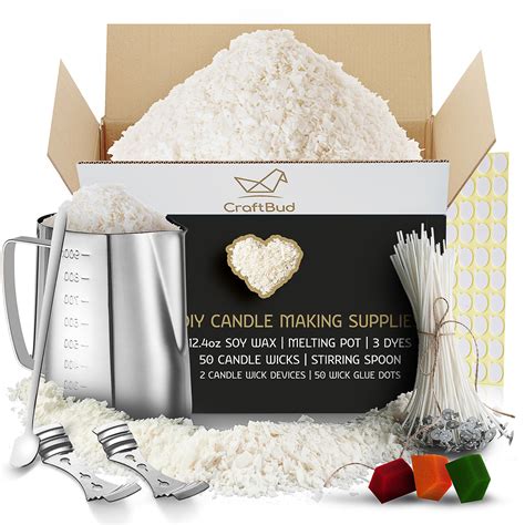 CraftBud DIY Natural Soy Wax Candle Making Kit, Size: 12.4 Oz | Michaels