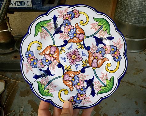 8 Plate from Puebla Mexico Talavera Pottery Blue White Kitchen ...