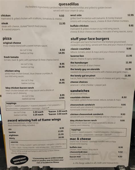 Huns' West Side Cafe menu in Luzerne, Pennsylvania, USA