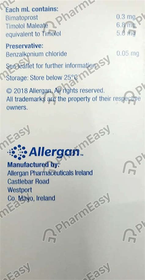 Ganfort Bottle Of 3ml Eye Drops: Uses, Side Effects, Price & Dosage ...