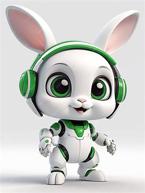 Premium Photo | Futuristic Robotic Bunny with Headphones