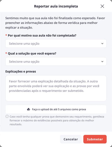 Como enviar uma solicitação de aula incompleta? – Ajuda e suporte do italki