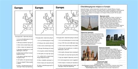 Europa | Czytanie ze zrozumieniem | Słynne miejsca w Europie