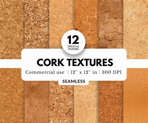 12 Cork Textures Digital Papers Seamless 12x12 JPG - Etsy
