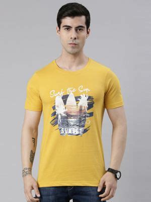 Buy Dixcy Scott Mens Spicy Mustard Printed Regular Fit Cotton Carl ...