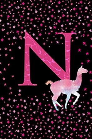 Buy N: Letter N Monogram Watercolor Llama Notebook & Journal Book ...