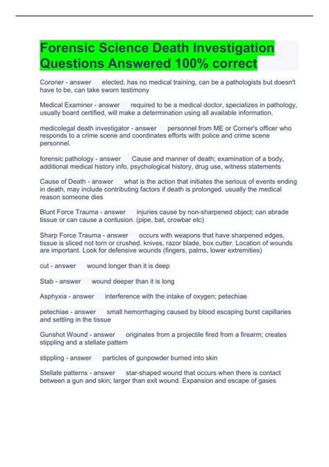 Image result for Forensic Science Test Questions