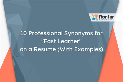 10 Professional Synonyms for "Fast Learner" on a Resume (With Examples)