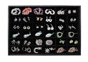 Wuligirl Removable 36 Grid Jewelry Tray Showcase Display Stackable for ...
