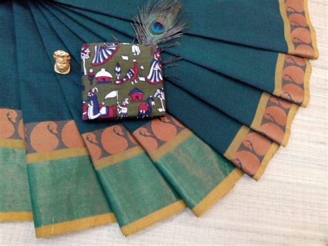 Buy VR FASHION COTTON CHETTINAD WITH KALAMKARI BLOUSE SAREES FOR WOMENS ...
