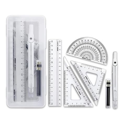 Concept Kart Metal Compass Set 6 Pcs Set Geometry Box with Protractor ...