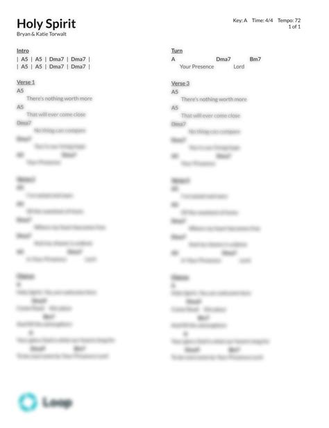 Holy Spirit - Chord Chart PDF Download | Loop Community