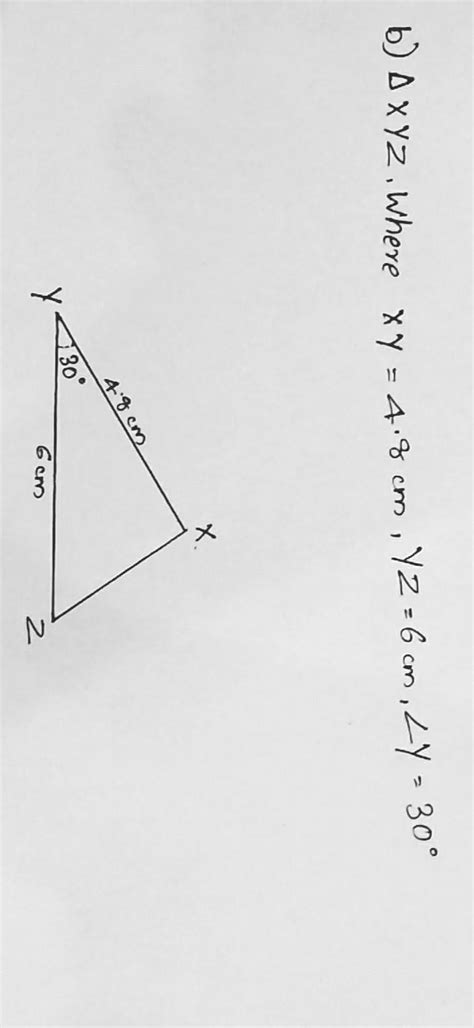Construct a triangle XYZ, where XY = 4.8cm, YZ = 6cm and