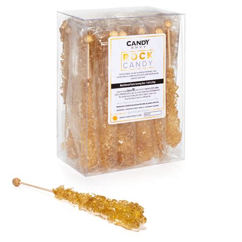 Buy Gold Rock Candy Crystal Sticks - Original Sugar Flavored - 24 Indiv ...