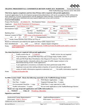 Fillable Online TRAFFIC PRESUBMITTAL CONFERENCE REVIEW FORM (SCC 30.66B ...