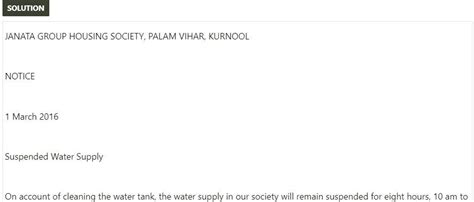 Question 1: Water supply will be suspended for eight hours (10 am to 6 ...