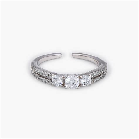 Triple Stone Adjustable Ring – Just Silver