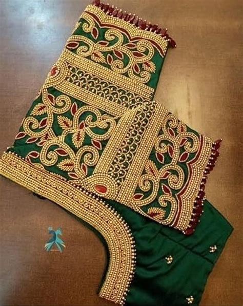 famous maggam work Art Silk Embroidered Blouse Material Price in India ...