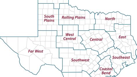 Map With Geographic Regions Of West Central Texas, 42% OFF