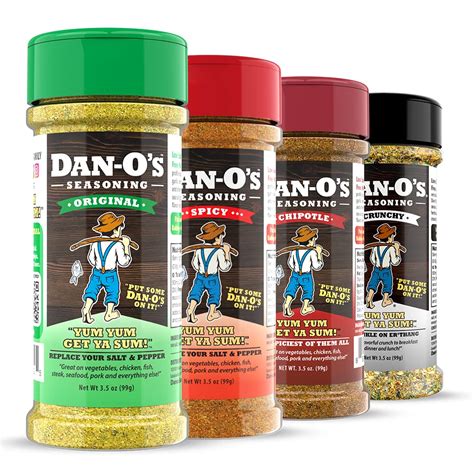 Buy Dan-O's Seasoning Small 4 Bottle Combo | Original, Chipotle, Spicy ...