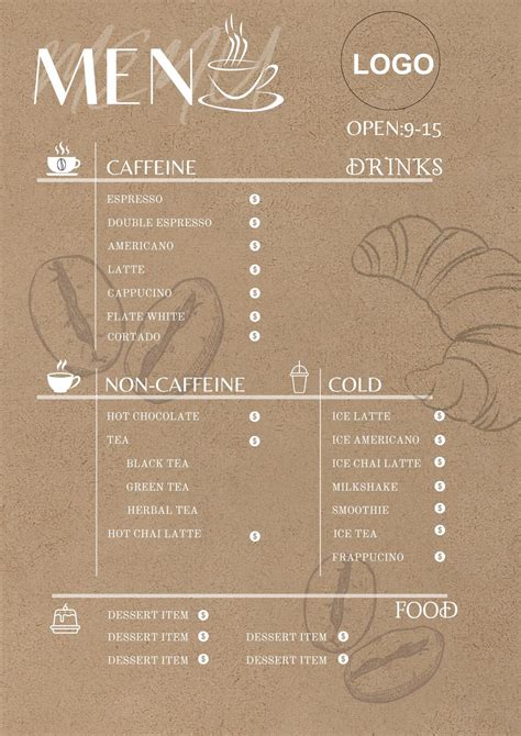Image result for Cafe Menu Front Page
