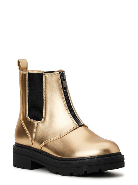 Wonder Nation Little & Big Girls Zip Front Chelsea Boot, Sizes 13-6 ...