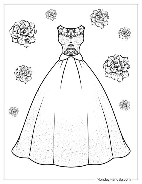 20 Dress Coloring Pages (Free PDF Printables)