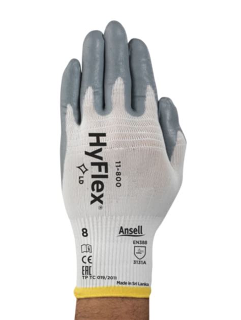 11800080 Ansell | Ansell HyFlex 11-800, HyFlex 11-800 White Nylon ...
