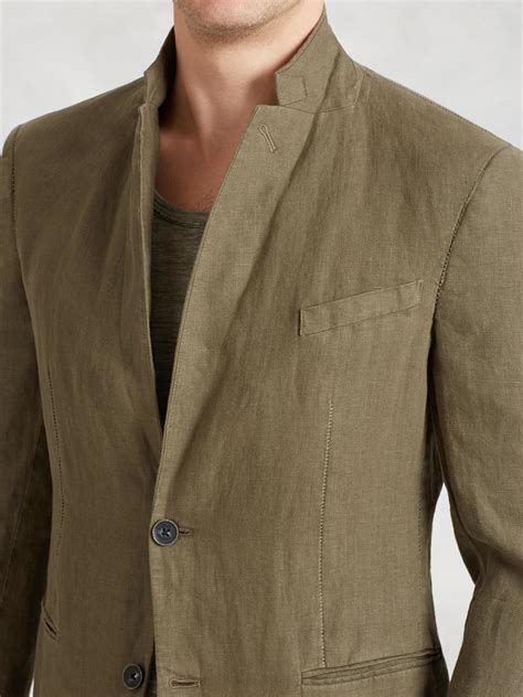John Varvatos Linen Jacket in Olive (Green) for Men - Lyst